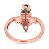 Pear Teardrop Natural Stone Wedding Ring