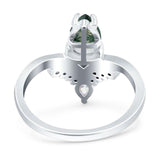 Pear Teardrop Natural Stone Wedding Ring