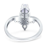 Pear Teardrop Natural Stone Wedding Ring