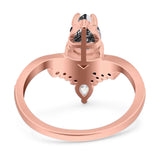 Pear Teardrop Natural Stone Wedding Ring