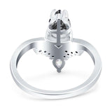 Pear Teardrop Natural Stone Wedding Ring