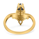 Pear Teardrop Natural Stone Wedding Ring