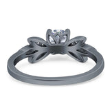 Art Deco Round Natural Stone Floral Ring