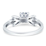 Art Deco Round Natural Stone Floral Ring