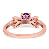 Art Deco Round Natural Stone Floral Ring