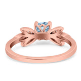 Art Deco Round Natural Stone Floral Ring