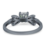 Art Deco Round Natural Stone Floral Ring