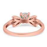 Art Deco Round Natural Stone Floral Ring