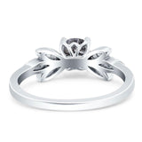 Art Deco Round Natural Stone Floral Ring