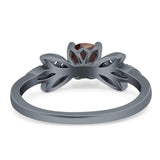 Art Deco Round Natural Stone Floral Ring