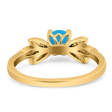 Art Deco Round Natural Stone Floral Ring