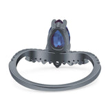 Pear Teardrop Natural Stone Wedding Ring