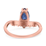 Pear Teardrop Natural Stone Wedding Ring