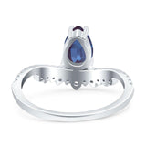 Pear Teardrop Natural Stone Wedding Ring