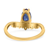 Pear Teardrop Natural Stone Wedding Ring