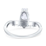 Pear Teardrop Natural Stone Wedding Ring