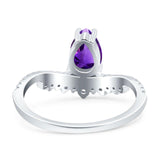 Pear Teardrop Natural Stone Wedding Ring