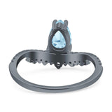 Pear Teardrop Natural Stone Wedding Ring