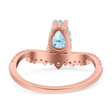 Pear Teardrop Natural Stone Wedding Ring