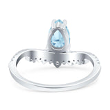 Pear Teardrop Natural Stone Wedding Ring