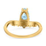 Pear Teardrop Natural Stone Wedding Ring