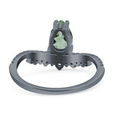 Pear Teardrop Natural Stone Wedding Ring