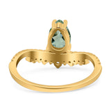 Pear Teardrop Natural Stone Wedding Ring