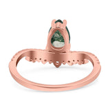 Pear Teardrop Natural Stone Wedding Ring