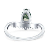 Pear Teardrop Natural Stone Wedding Ring