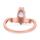 Pear Teardrop Natural Stone Wedding Ring