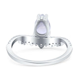 Pear Teardrop Natural Stone Wedding Ring