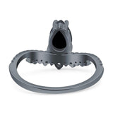 Pear Teardrop Natural Stone Wedding Ring