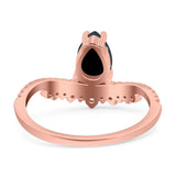 Pear Teardrop Natural Stone Wedding Ring