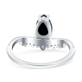 Pear Teardrop Natural Stone Wedding Ring