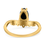 Pear Teardrop Natural Stone Wedding Ring