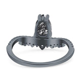 Pear Teardrop Natural Stone Wedding Ring