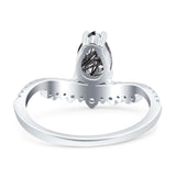 Pear Teardrop Natural Stone Wedding Ring