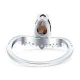 Pear Teardrop Natural Stone Wedding Ring