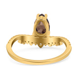 Pear Teardrop Natural Stone Wedding Ring