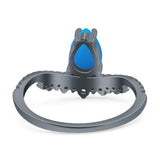 Pear Teardrop Natural Stone Wedding Ring