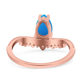 Pear Teardrop Natural Stone Wedding Ring