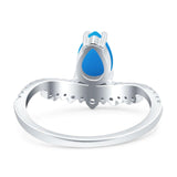 Pear Teardrop Natural Stone Wedding Ring