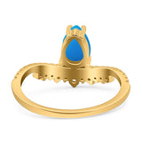 Pear Teardrop Natural Stone Wedding Ring