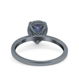 Pear Teardrop Natural Stone Solitaire Ring