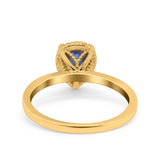 Pear Teardrop Natural Stone Solitaire Ring