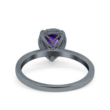 Pear Teardrop Natural Stone Solitaire Ring