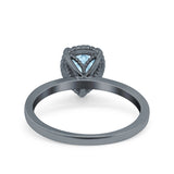 Pear Teardrop Natural Stone Solitaire Ring