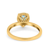 Pear Teardrop Natural Stone Solitaire Ring