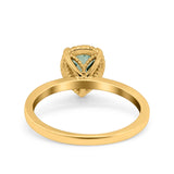 Pear Teardrop Natural Stone Solitaire Ring