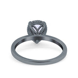 Pear Teardrop Natural Stone Solitaire Ring